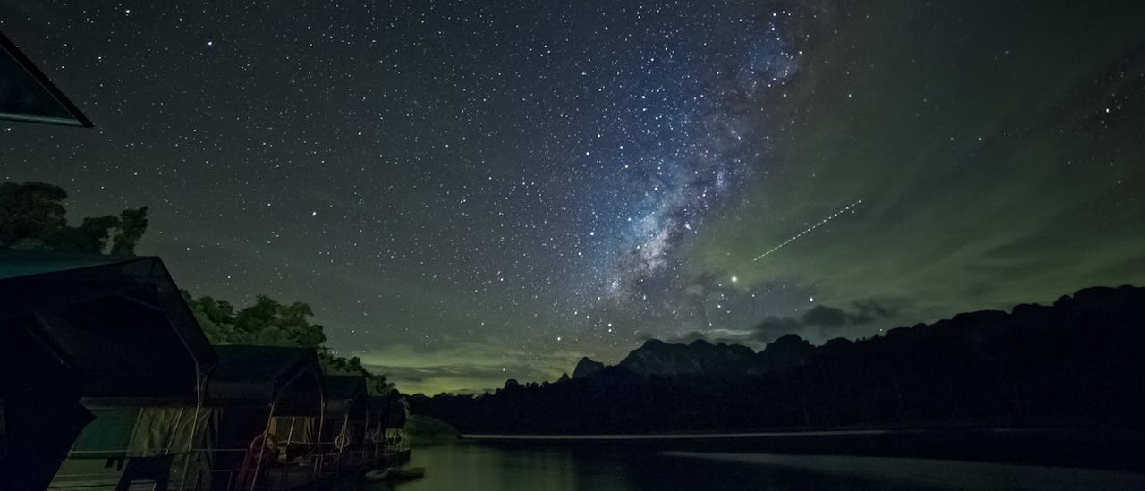 The Milky Way, visible from Elephant Hills Rainforest Camp Cheow Larn Lake.