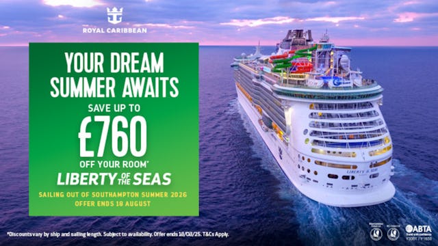 Royal Caribbean August Flash Sale - Savings of up to £760 on Liberty of the Seas