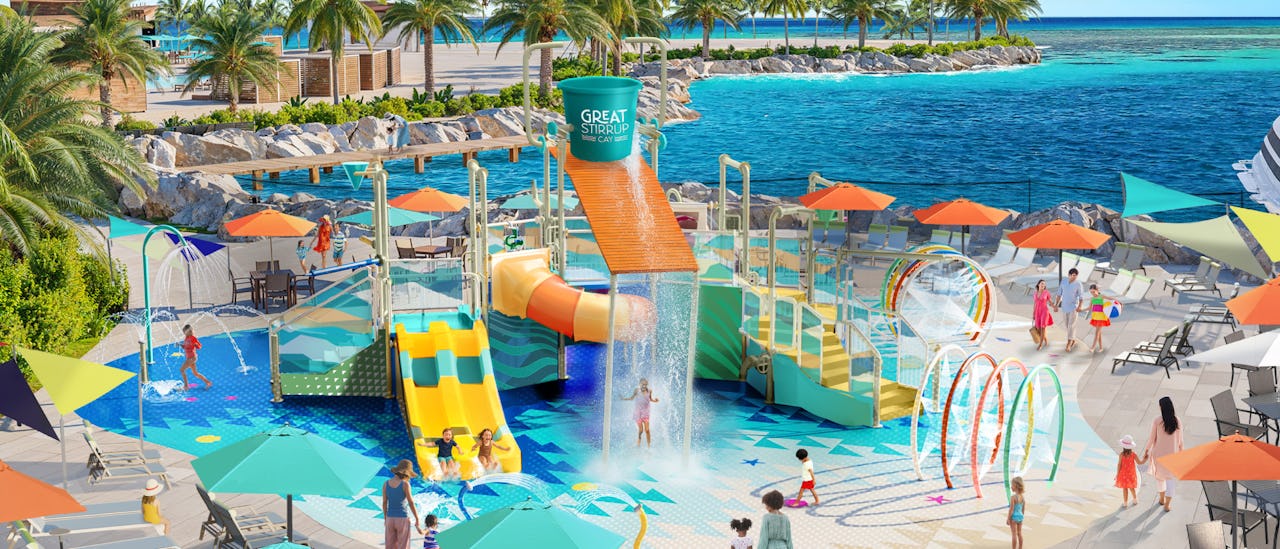 Splash Harbour, a dedicated kid's waterpark on NCL's private island, Great Stirrup Cay