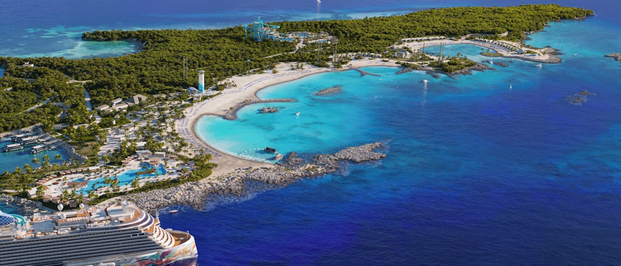 Great Stirrup Cay, an exclusive private island in the Bahamas, owned by Norwegian Cruise Line