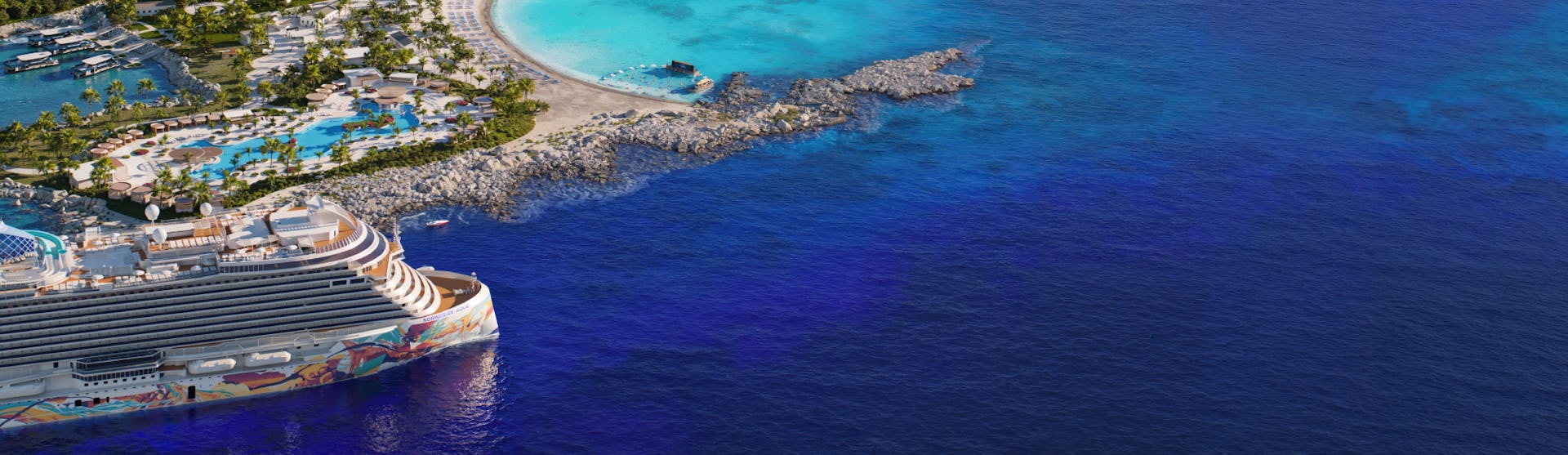 Great Stirrup Cay, an exclusive private island in the Bahamas, owned by Norwegian Cruise Line
