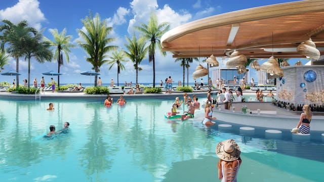 One of the swim-up bars at the Great Life Lagoon at Great Stirrup Cay