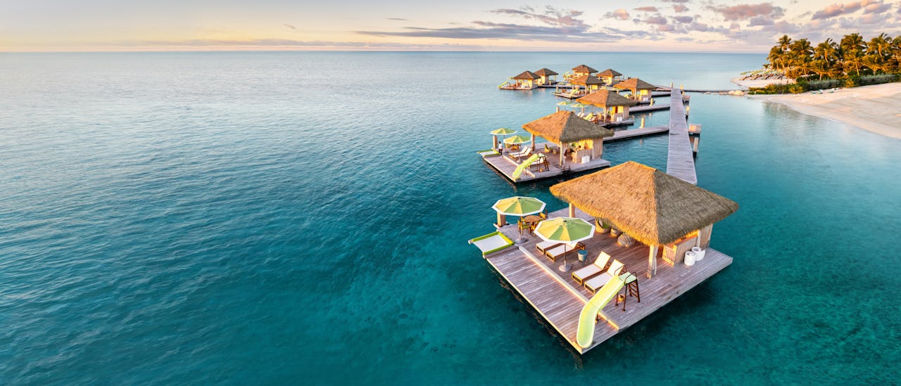 The first Overwater Cabanas in the Bahamas, at Coco Beach Club