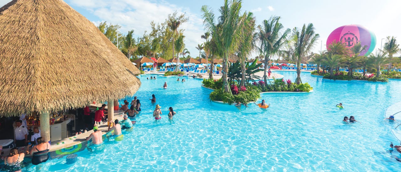 Oasis Lagoon, the largest freshwater pool in the Bahamas on Perfect Day at CocoCay