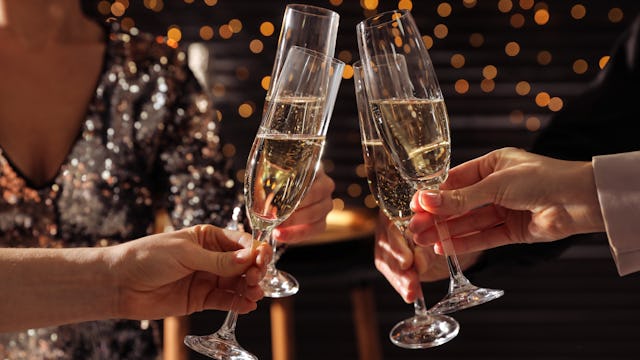 A champagne toast at New Years onboard a Holland America line ship