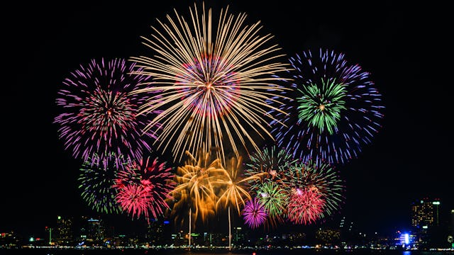 A New Year's eve fireworks display in Pattaya, Thailand