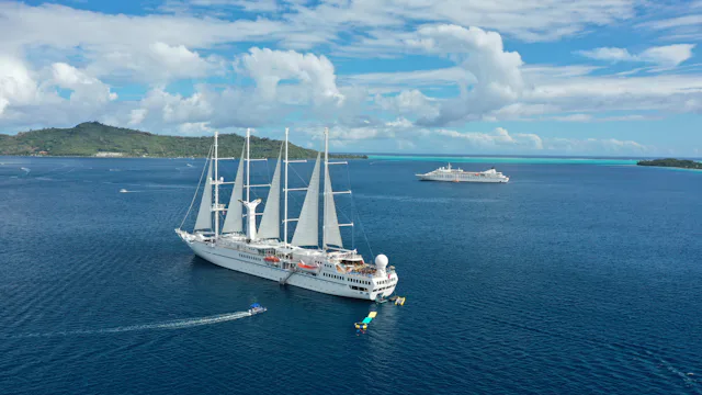 Windstar Cruises ships Spirit and Breeze in Tahiti