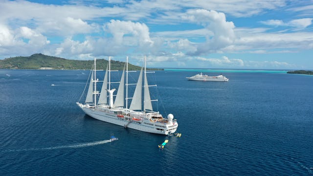 Windstar Cruises ships Spirit and Breeze in Tahiti