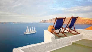 Windstar Cruises' ship Wind Spirit in Santorini