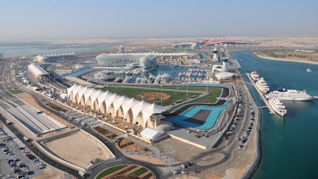 Aerial view of the YAS Marina Circuit in Abu Dhabi