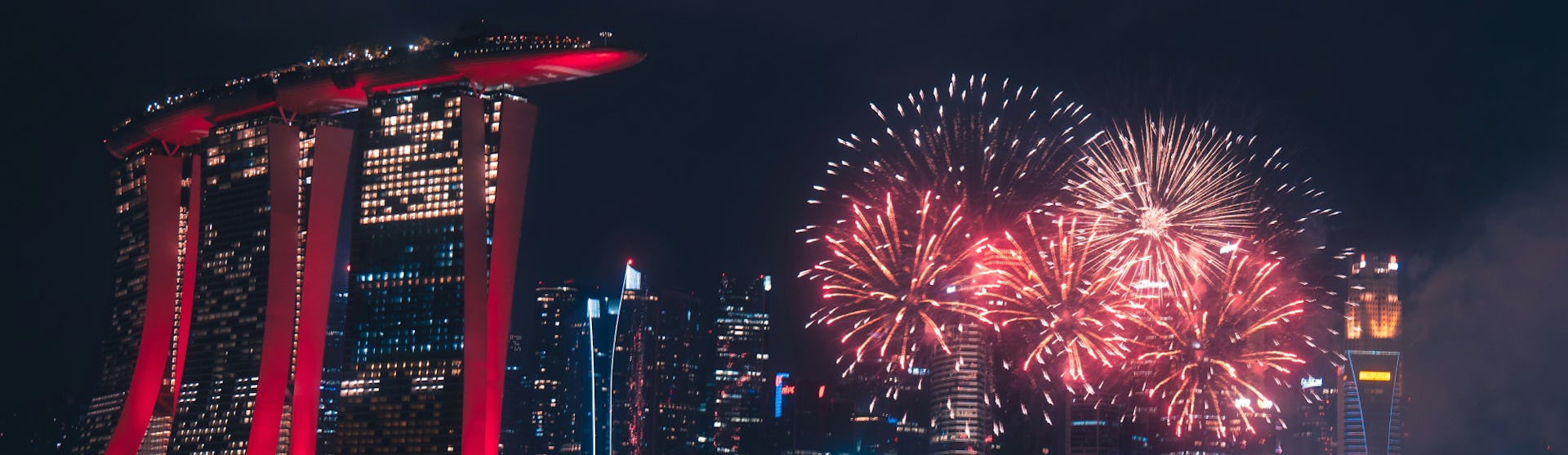 Singapore Grand Prix fireworks over Marina Bay