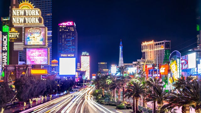 The Las Vegas strip at night