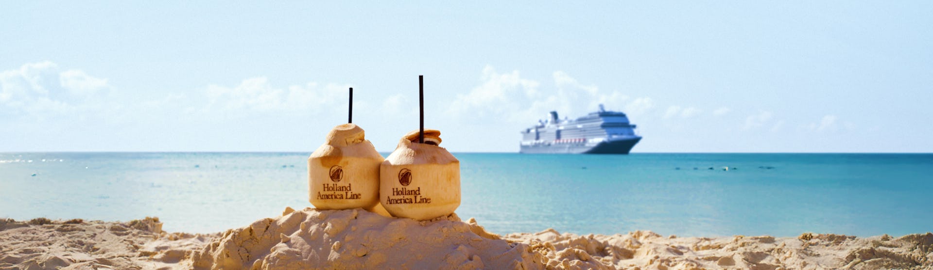 Drinks at the beach on a Holland America Line cruise with Have it All included