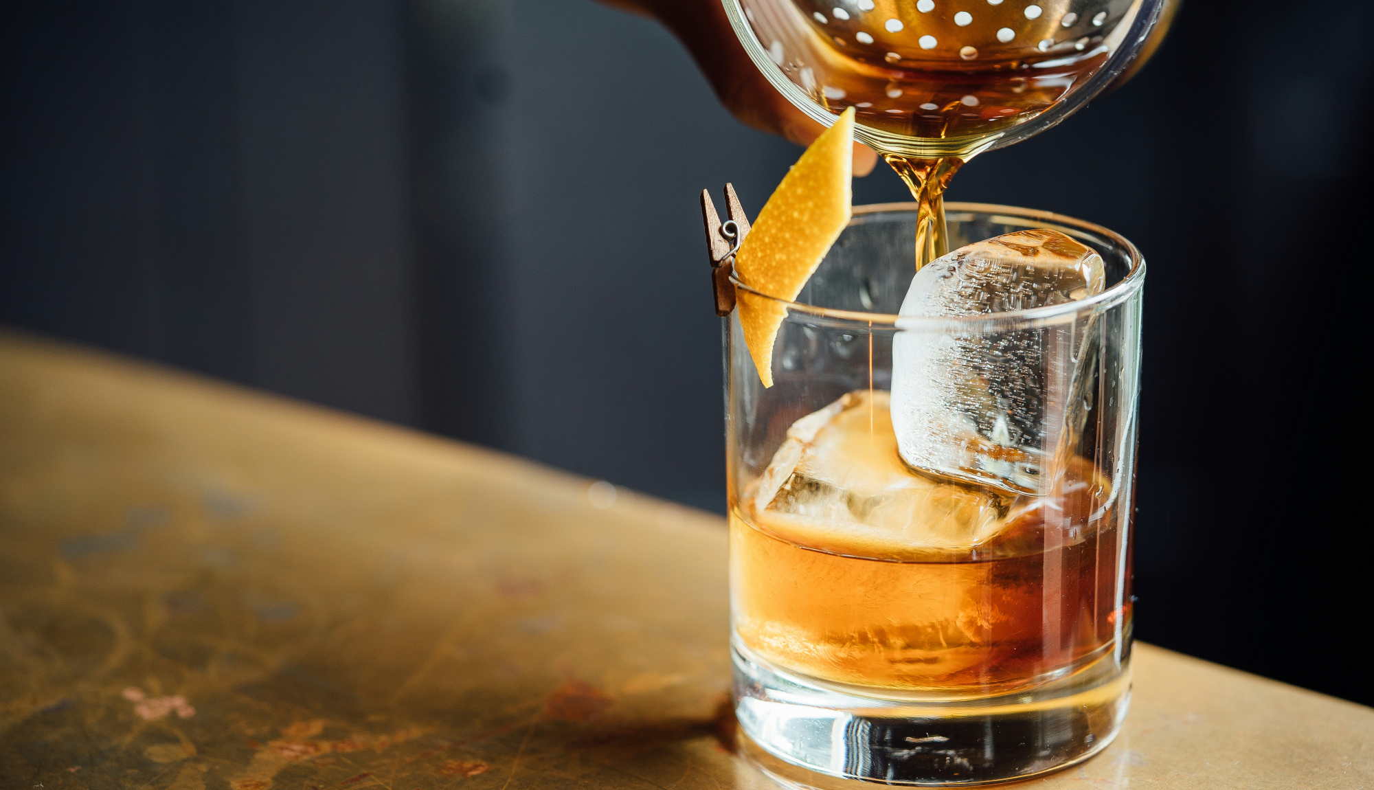 An old fashioned cocktail servce onboard MSC Cruises