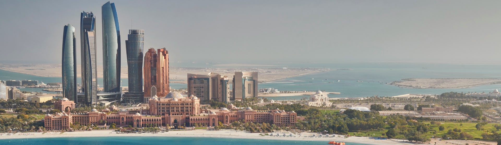 Abu Dhabi, UAE - Emirates Palace Mandarin Oriental - exterior with marina
