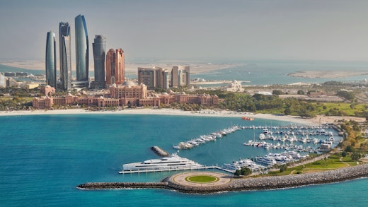 Abu Dhabi, UAE - Emirates Palace Mandarin Oriental - exterior with marina