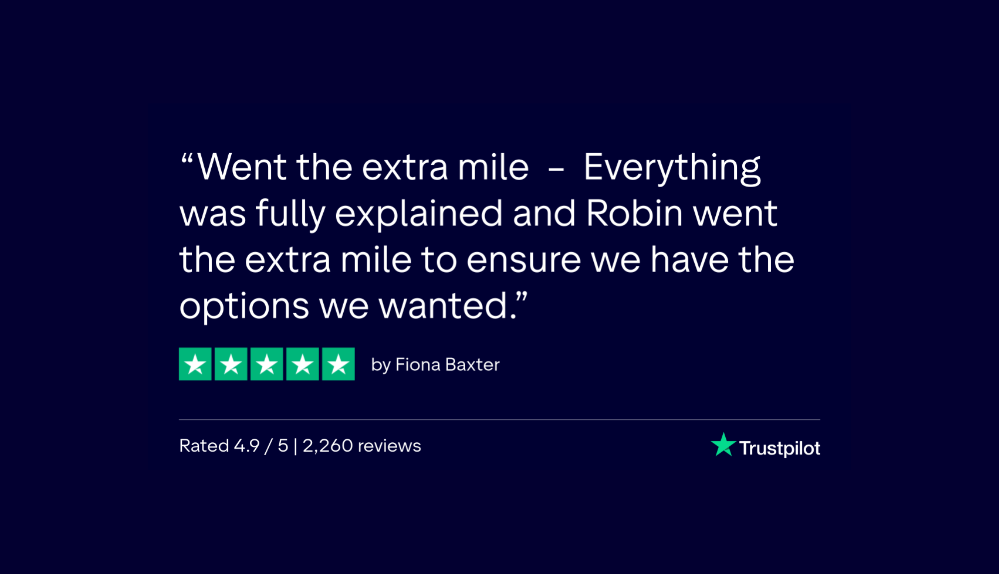 TrustPilot Review - Fiona Baxter