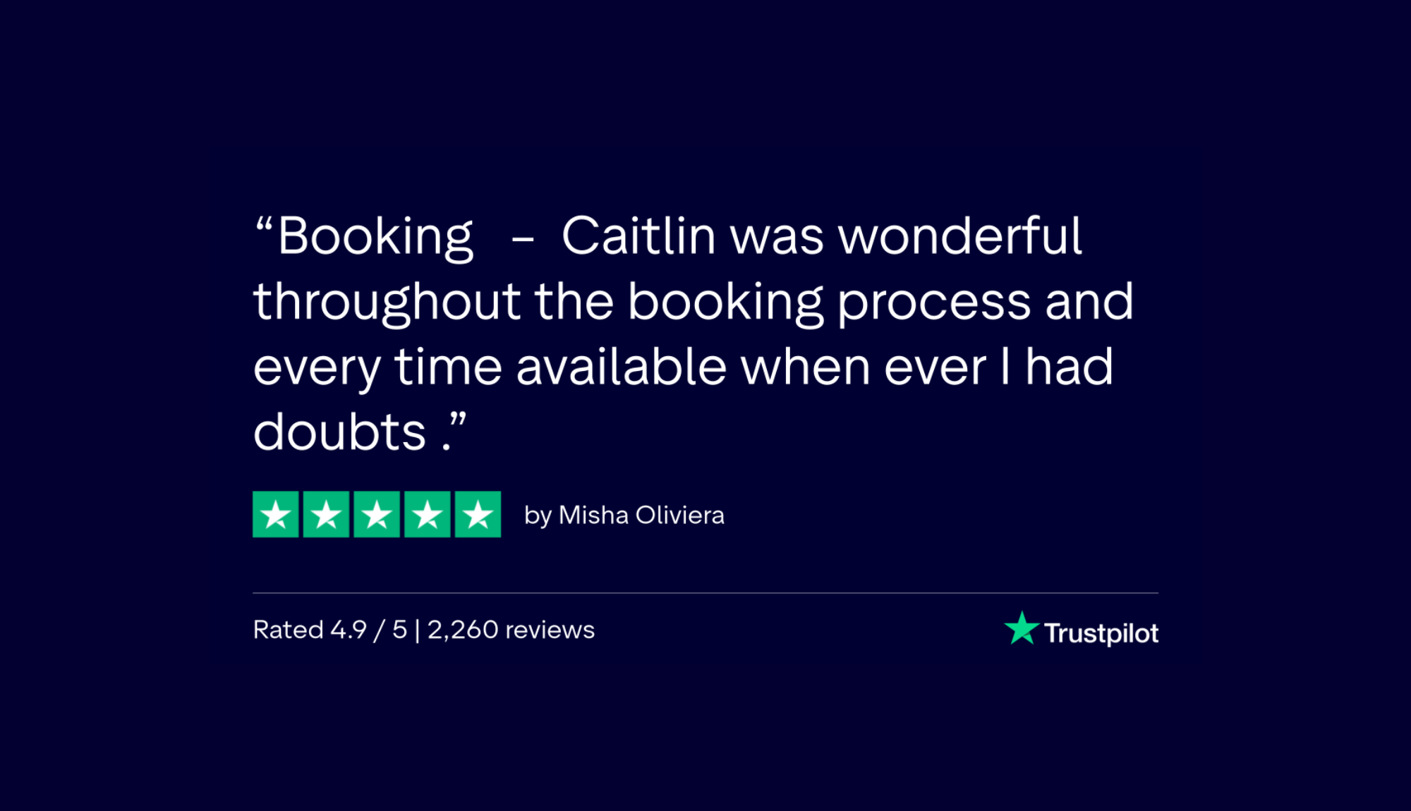 TrustPilot Review - Misha Oliviera