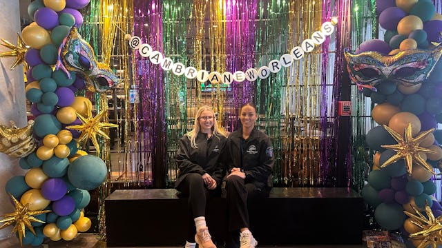 Jess & Leah at Cambria Hotel in New Orleans for Mardi Gras