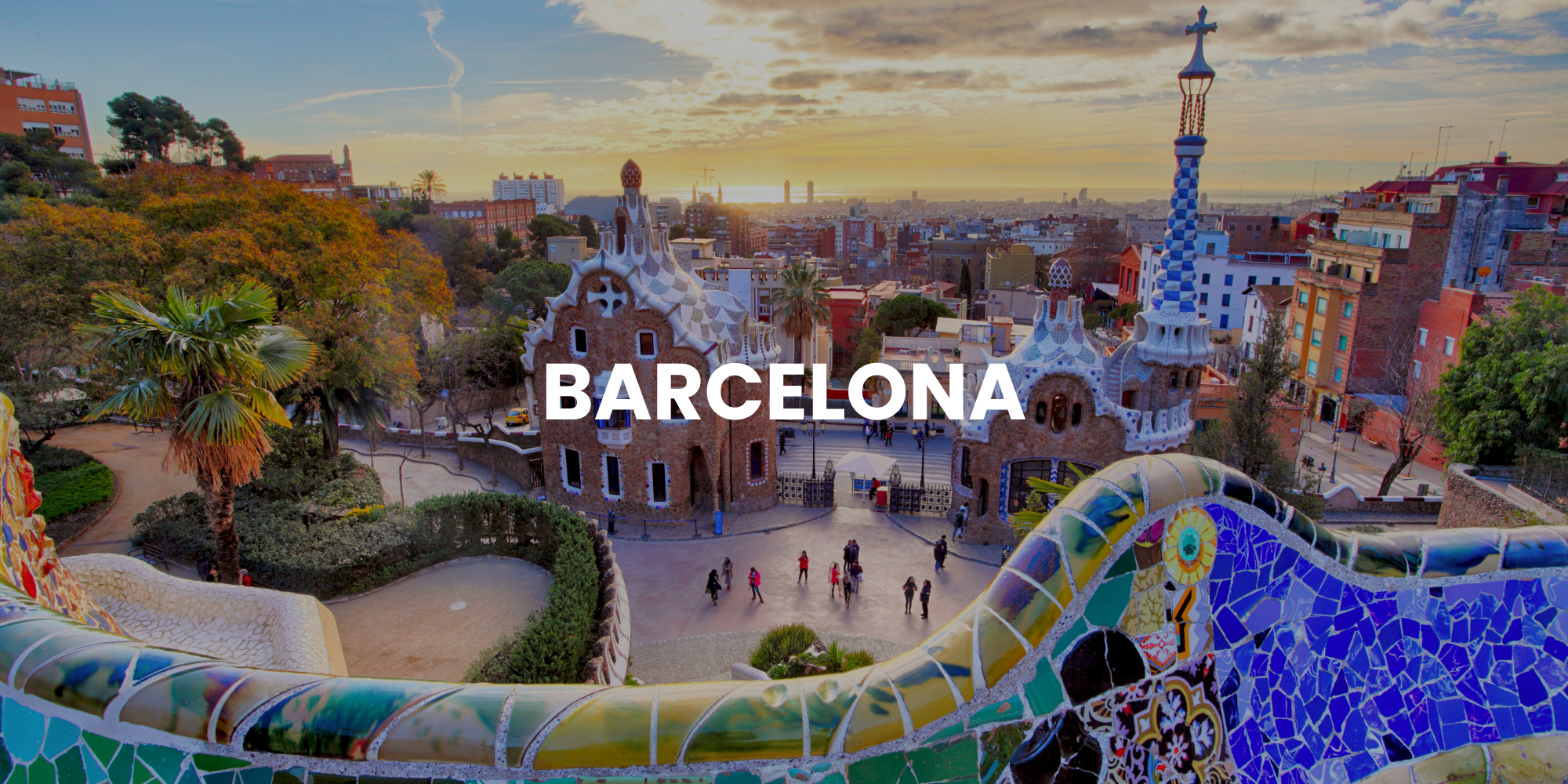 Aerial view of Park Guell, Barcelona