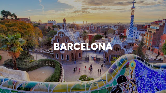 Aerial view of Park Guell, Barcelona