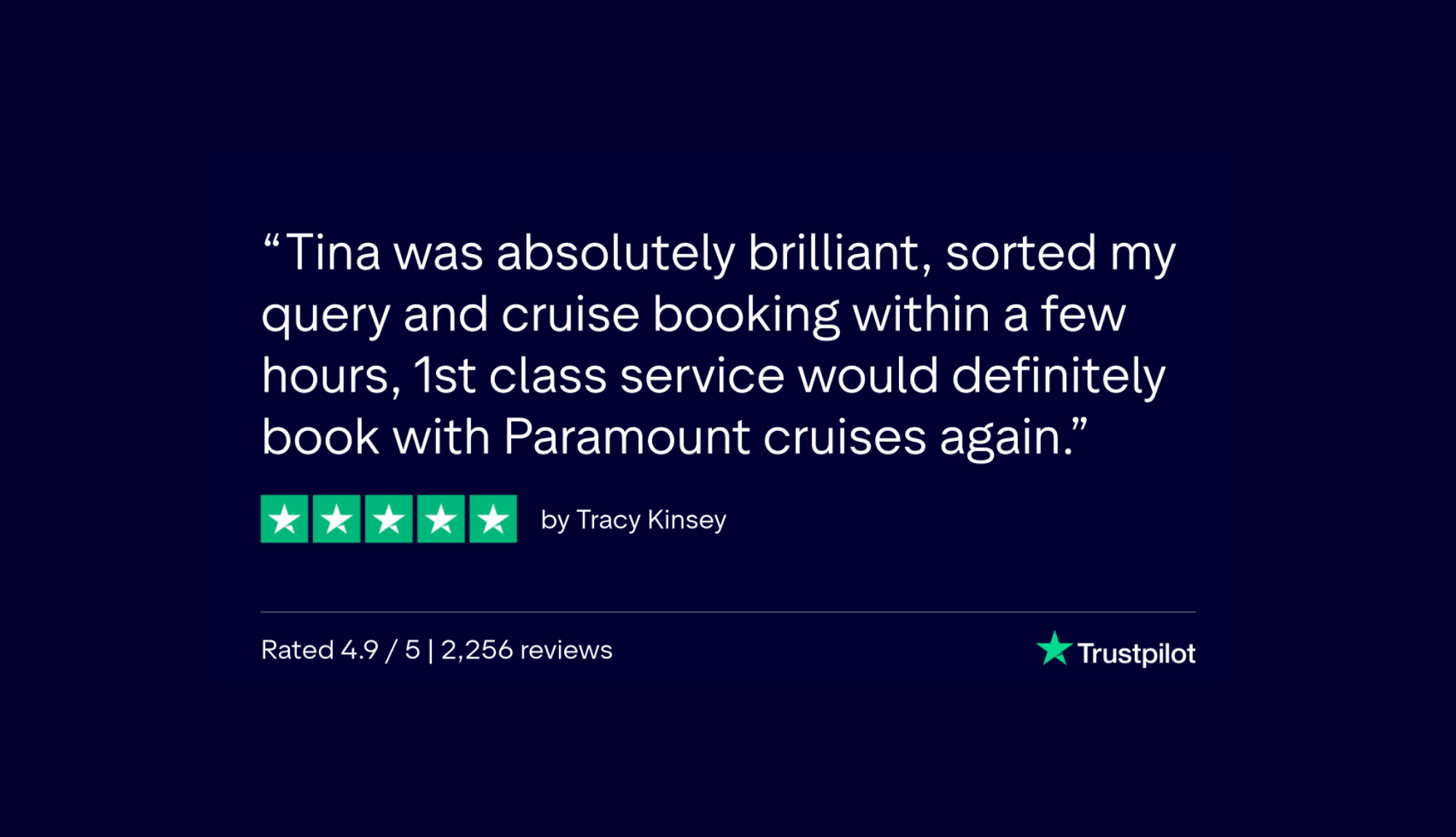 TrustPilot Review - Tracy Kinsey