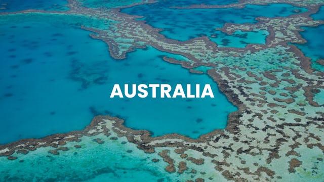 Aerial shot of the Great Barrier Reef