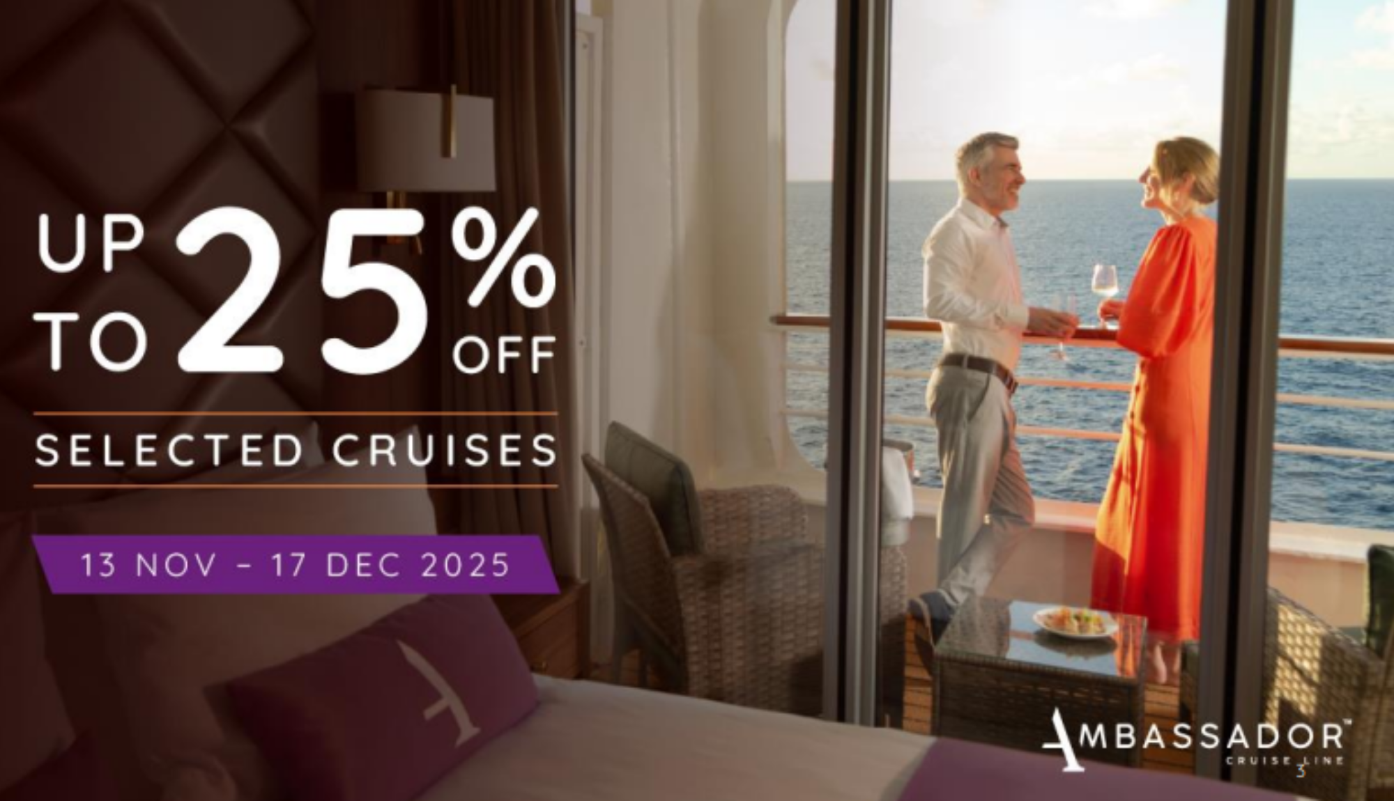 Up to 25% off with Ambassador Cruise Line