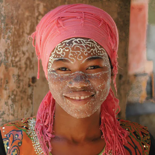 Woman in traditional dress from the Island of Mozambique