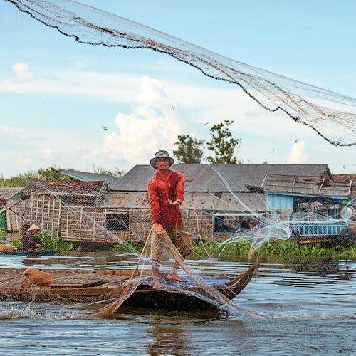Mekong River Fisherman Boat
