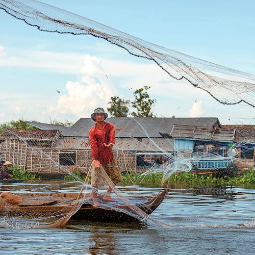 Mekong River Fisherman Boat