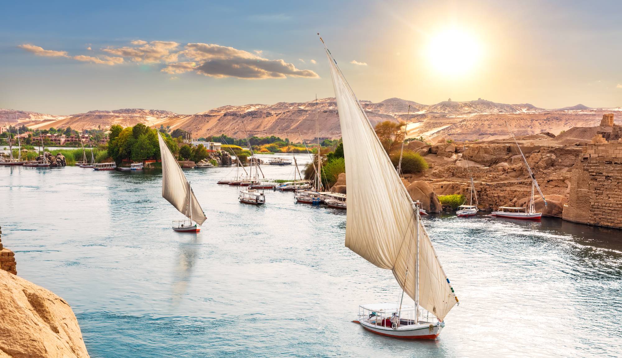 River Nile, Egypt - Aswan sailboat