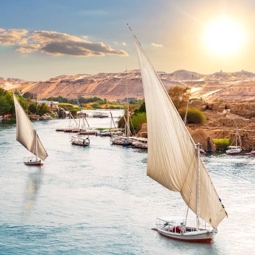 River Nile, Egypt - Aswan sailboat