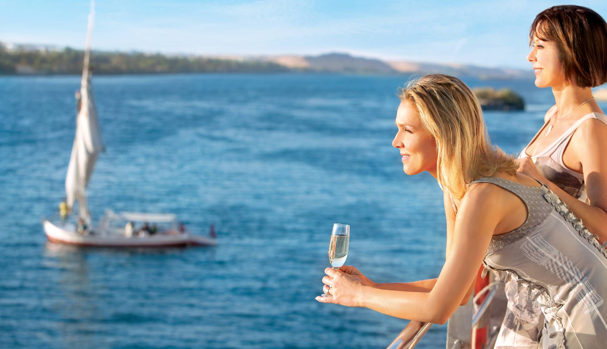 Nile River Cruises  - Traditional felucca view from sun deck