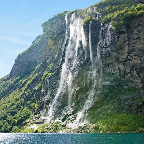 Waterfall in Geirangerfjord, Norway - Norwegian Fjords