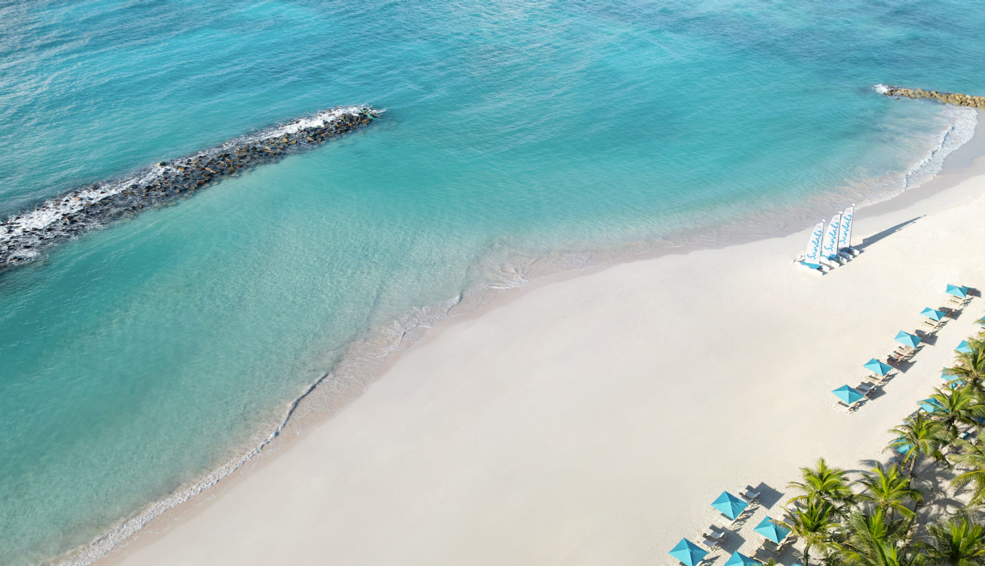 The beach at the Sandals resort in Barbados