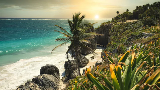 Costa Maya Mexico at sunset