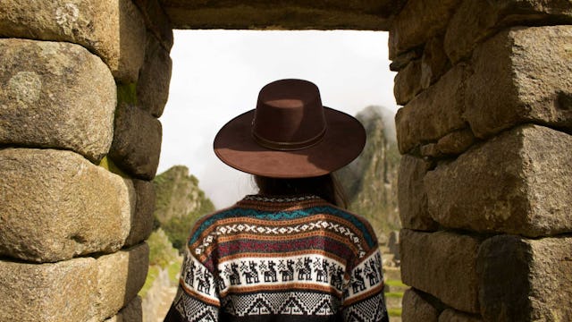 Peru - Machu Picchu person looking over site