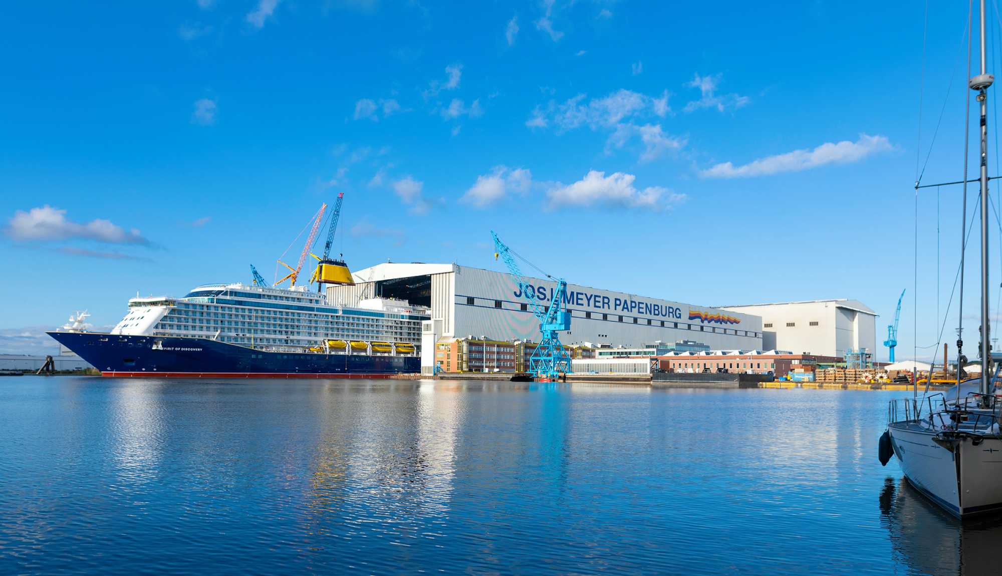 New Cruise Ship being built at a shipyard