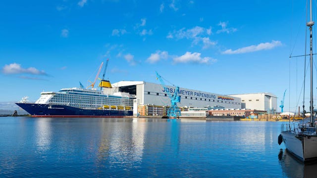 New Cruise Ship being built at a shipyard