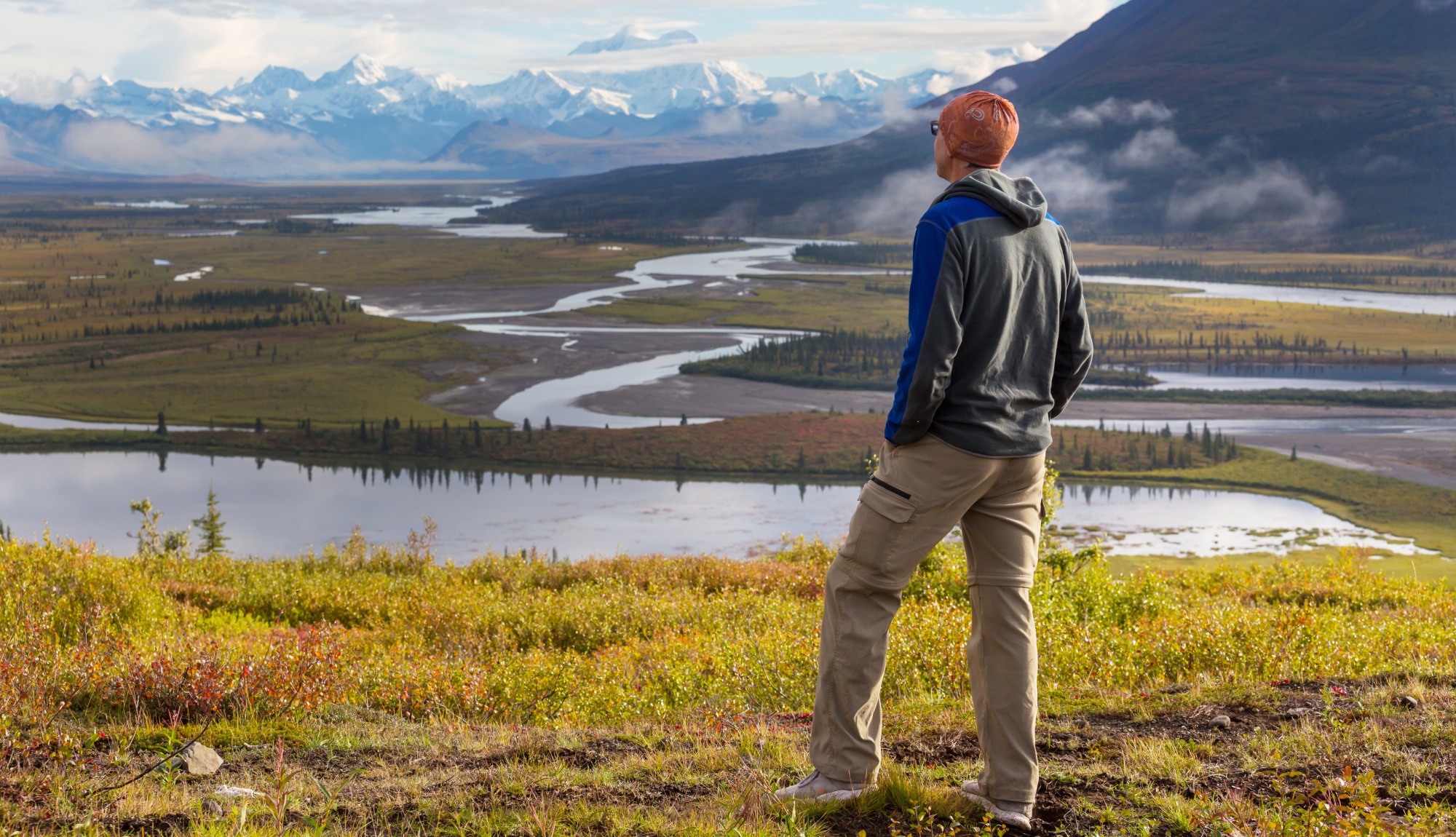 Hiker in Alaska's Denali National Park