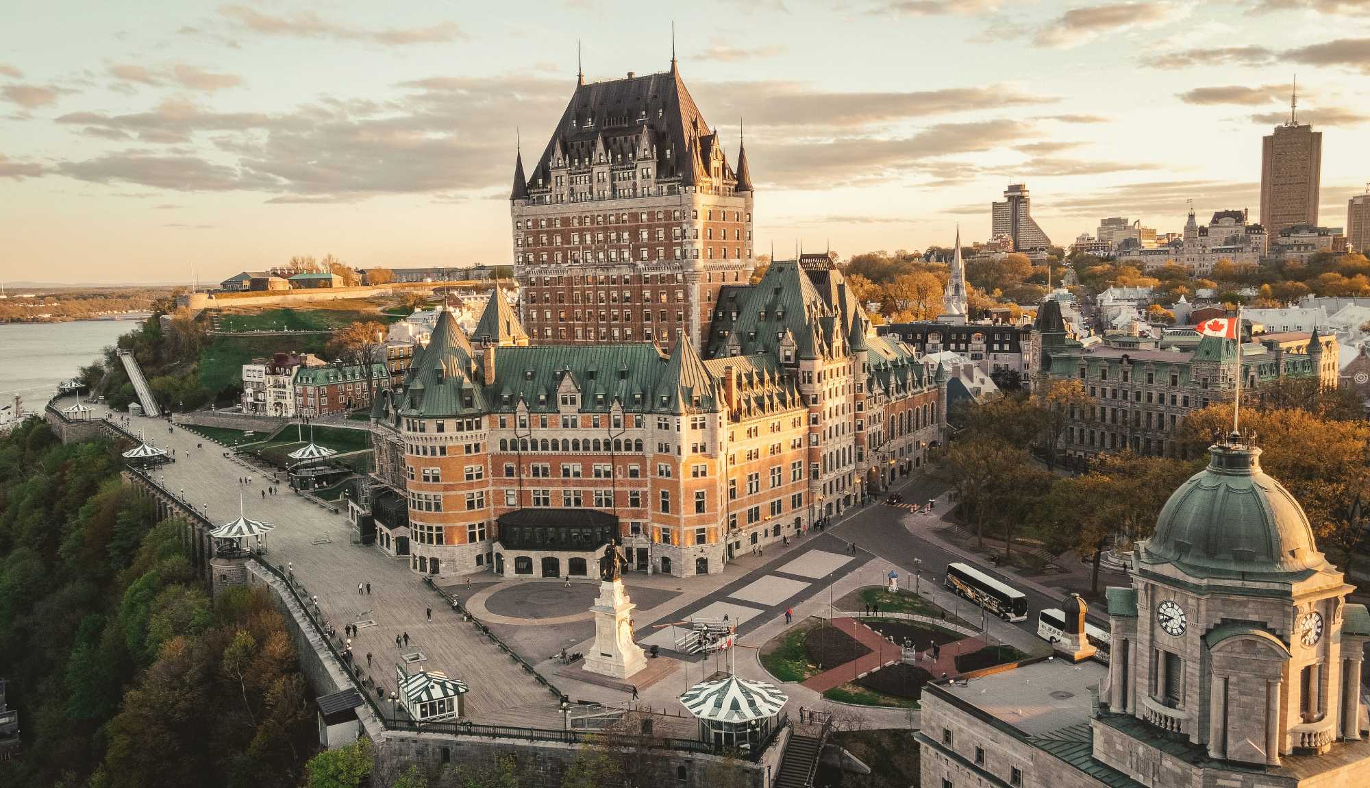 Quebec City, Quebec - Château Frontenac aerial