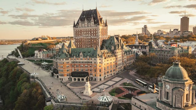 Quebec City, Quebec - Château Frontenac aerial