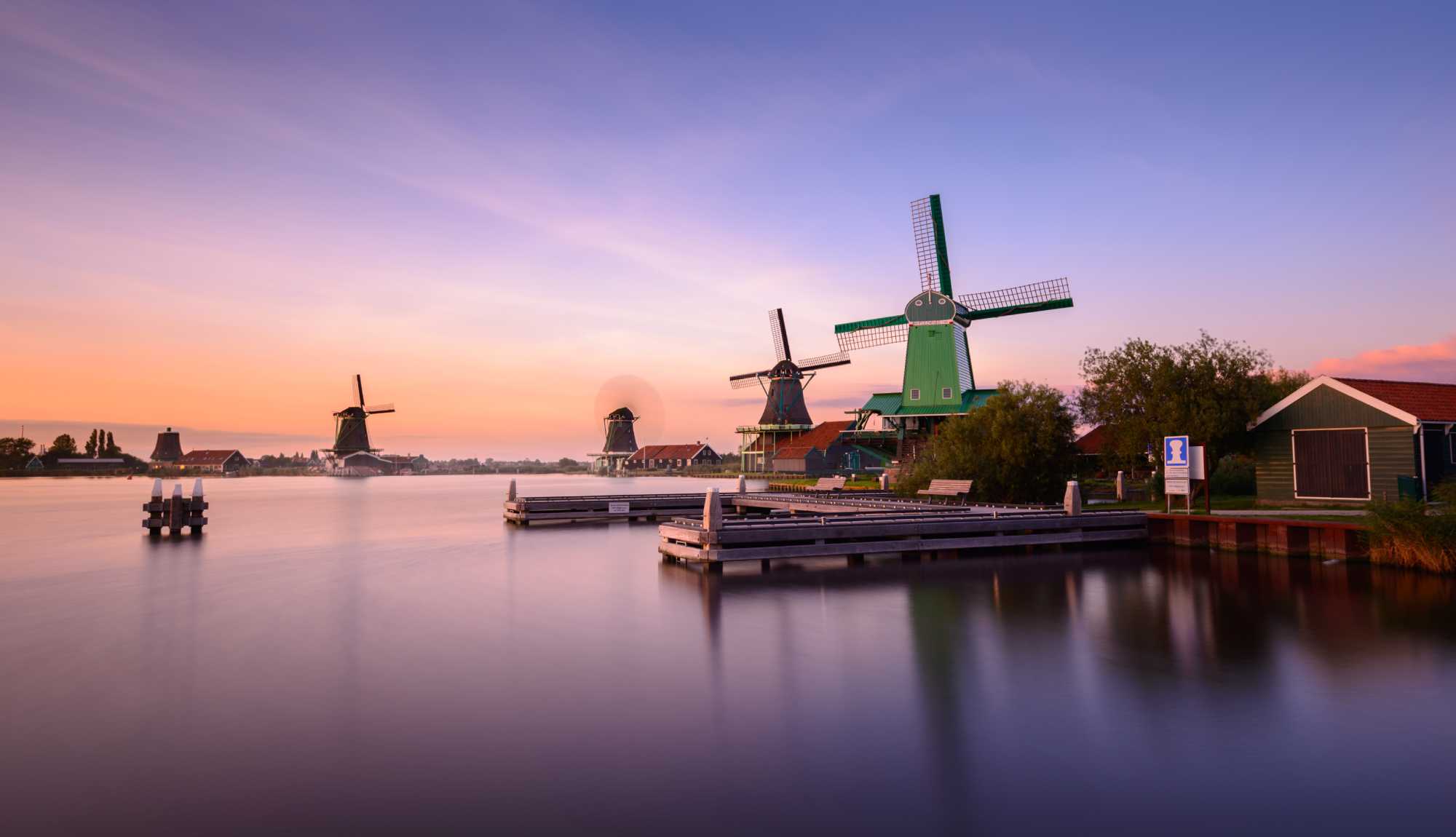 Amsterdam, Netherlands - Zaanse Schans, windmills village