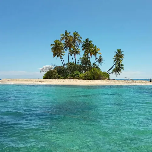 Desert island in Tahiti in French Polynesia