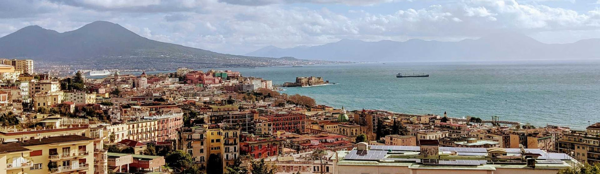 Naples, Italy - Skyline with Mount Vesuvius in the Background