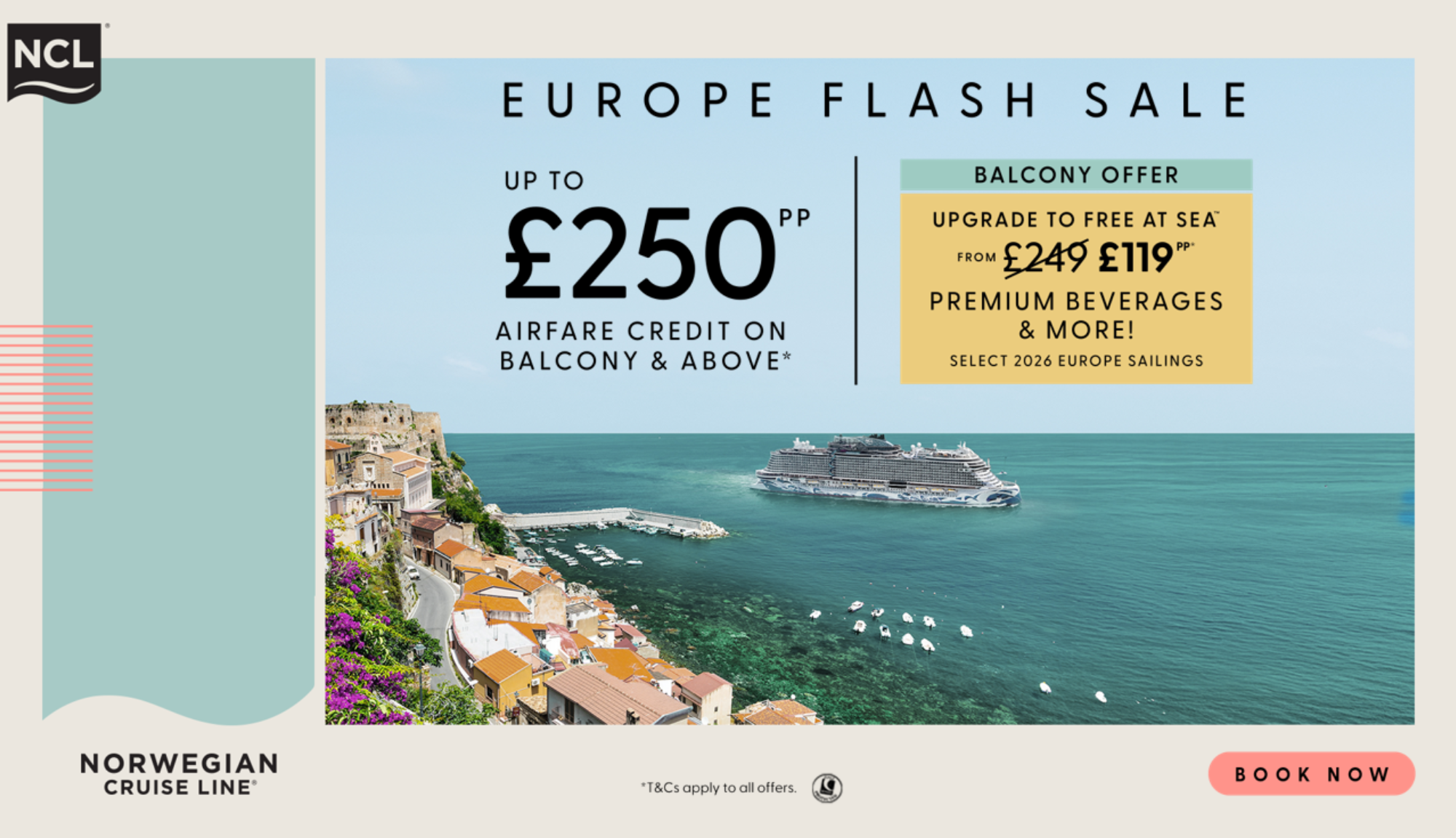 NCL FREE AT SEA FLASH SALE
