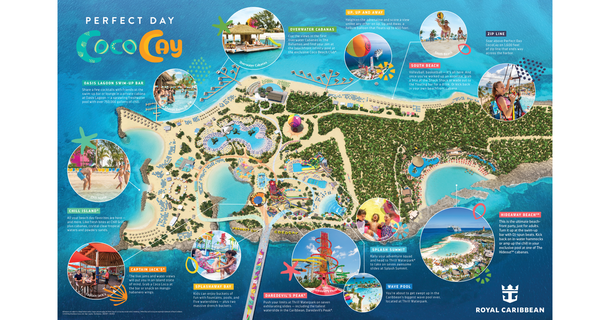 Map of Royal Caribbean's private island Perfect Day CocoCay