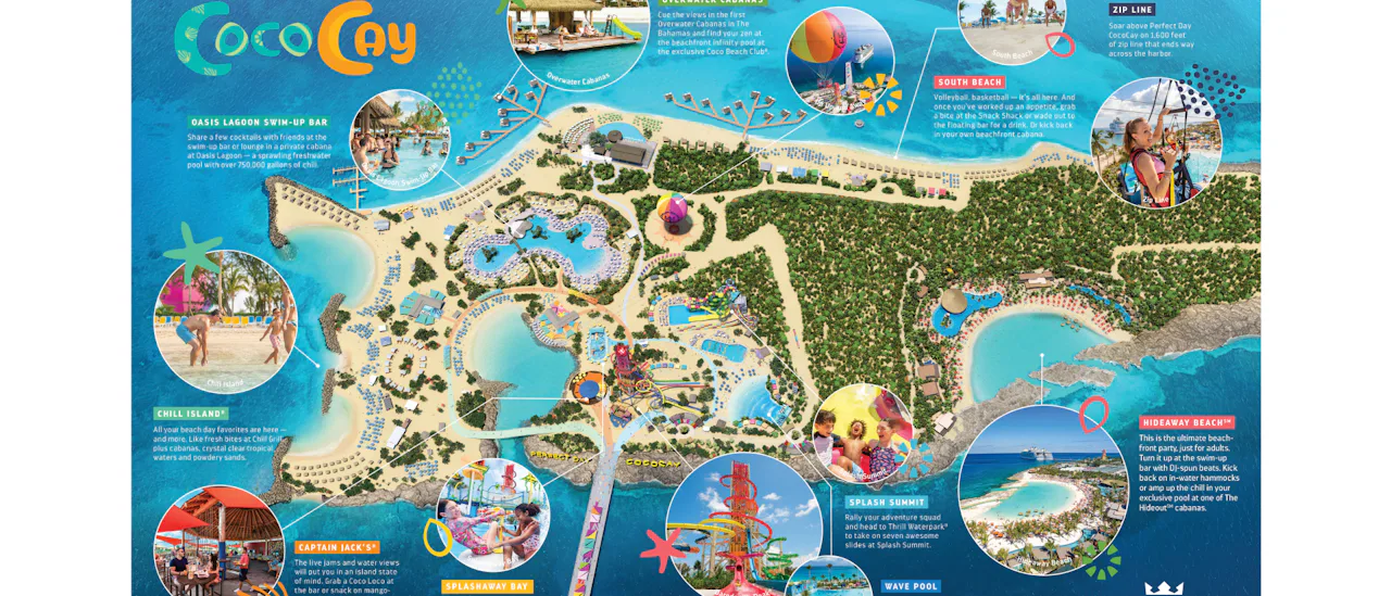 Map of Royal Caribbean's private island Perfect Day CocoCay