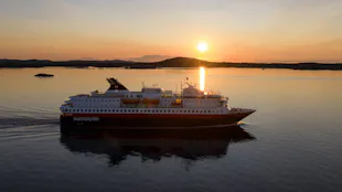 Hurtigruten - MS Nordnorge sailing through Rørvik